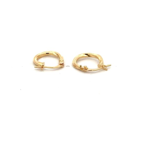 18K Gold Earrings Hoops Tiny 0.79 grams - Picture 6 of 8
